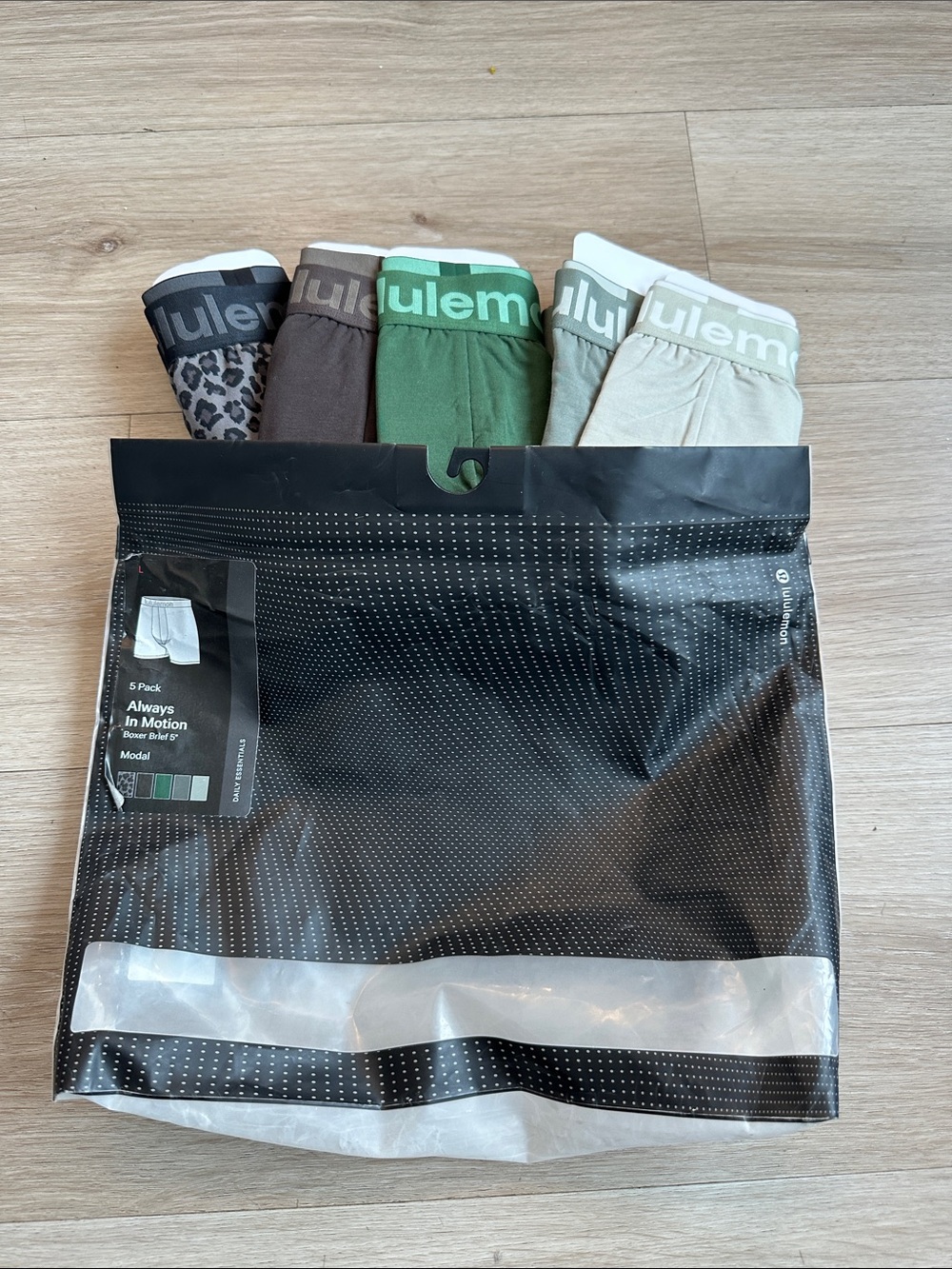 lululemon athletica 5-Pack Boxer Briefs in Black, Brown, Green, Sage, Cream